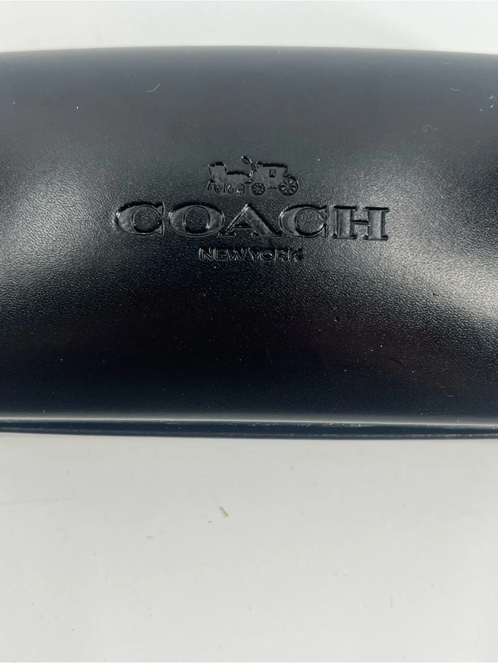 COACH New York Black Leather Eyewear Clamshell Case